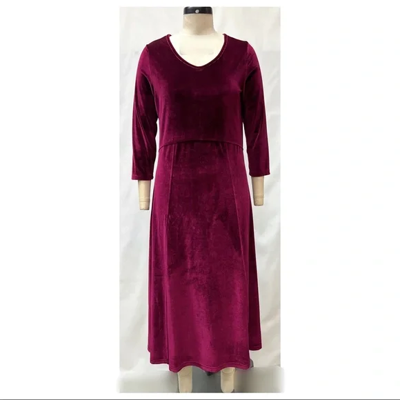 Norm Thompson Dresses | Norm Thompson Deep Burgundy Wine Red 3/4 Sleeve Velvet Long Dress | Color: Red | Size: M | Pm-35712950'S Closet Norm Thompson Dresses | Norm Thompson Deep Burgundy Wine Red 3/4 Sleeve Velvet Long Dress | Color: Red | Size: M | Pm-35712950'S Closet